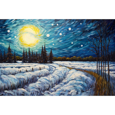 Snowy Winter Night Canvas